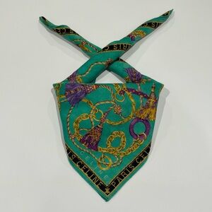 Celine Handkerchief VTG Scarf Bag Purse Art Logo Cotton Pocket Square 22”